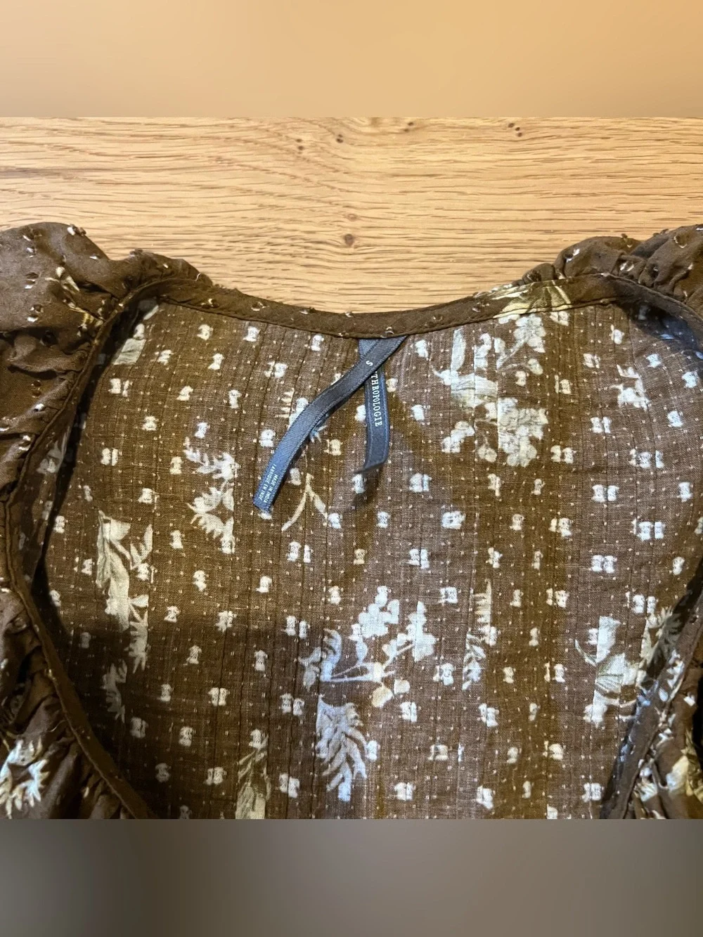 Anthropologie Poet Floral Ruffle Button-Front Blouse